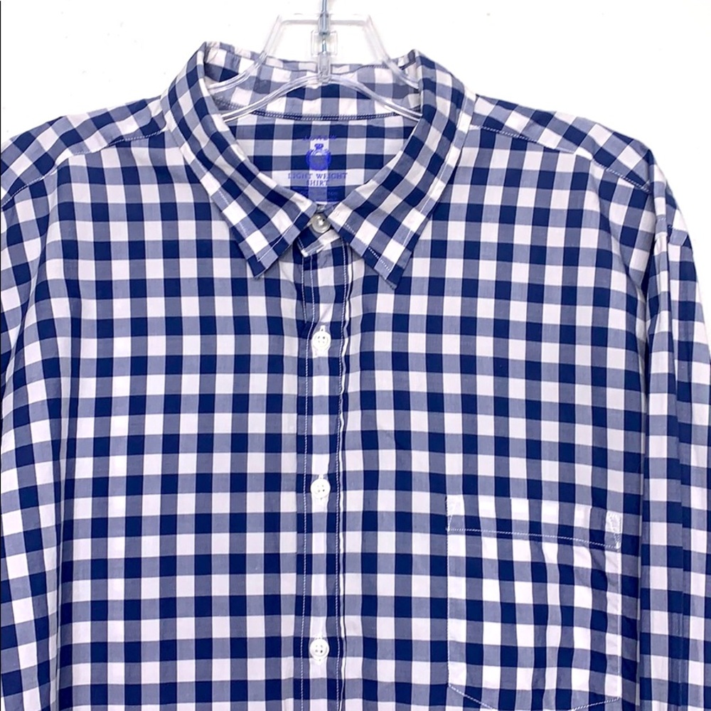 J. Crew Mens Plaid Long Sleeve Shirt Size Large
